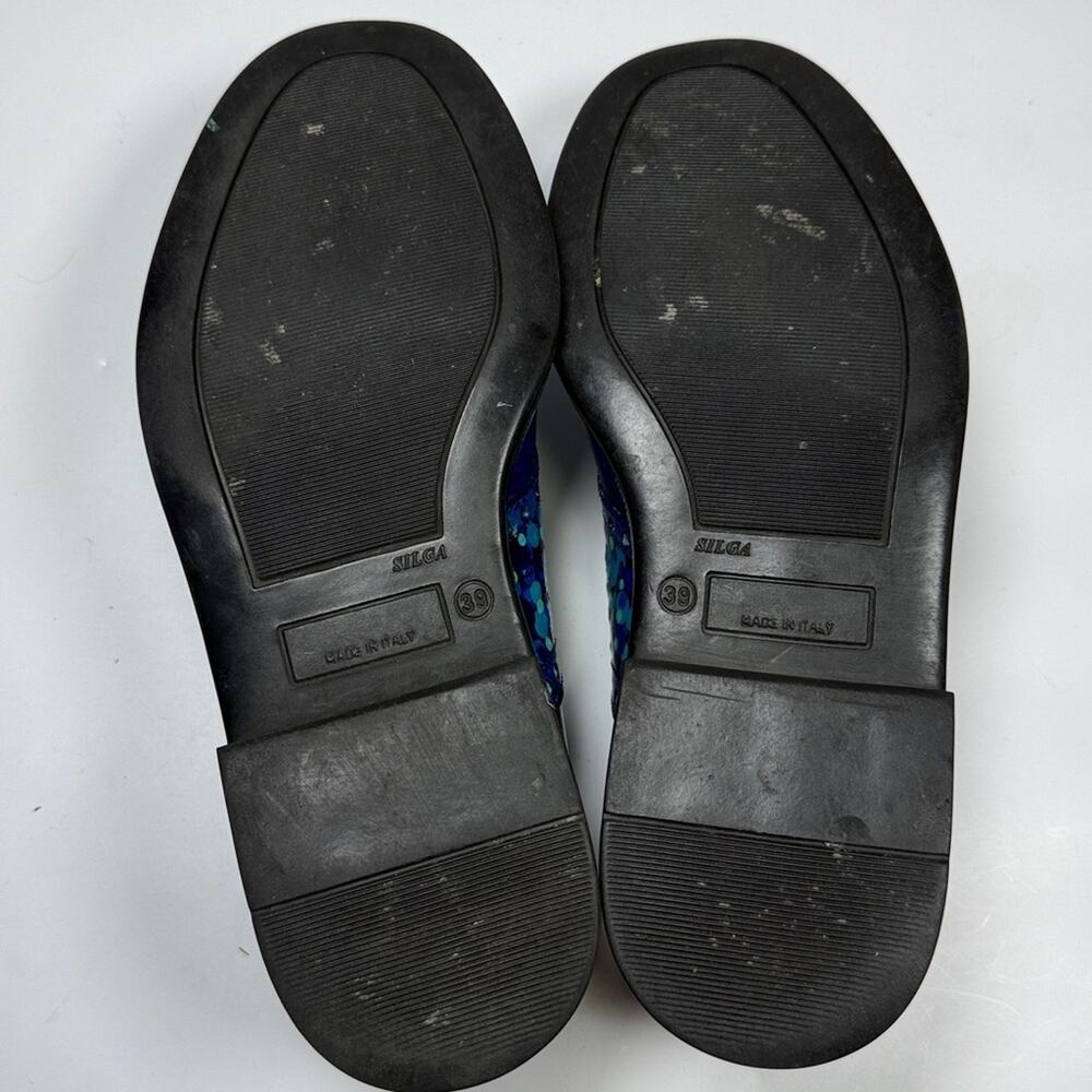 Silga Made in Italy Hand-painted Chunky Leather Loafers Stud Details S-471 Sz 8 - Picture 10 of 12